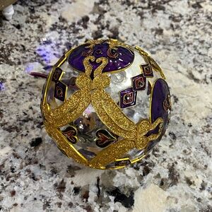 Mardi Gras/ Holiday Blown glass Ornament